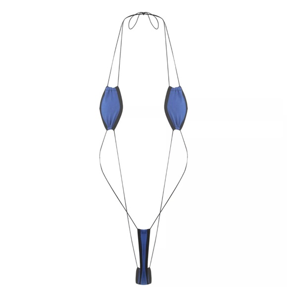 Womans sexy rare slingshot micro g-string thong bikini contest  beach Royal Blue - Picture 3 of 5